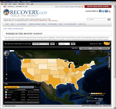 Recovery.gov data-viewing map