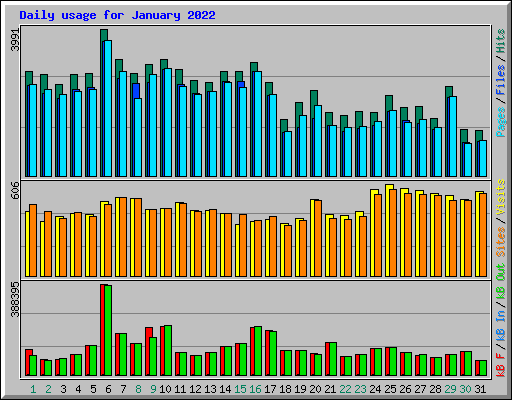 Daily usage for January 2022