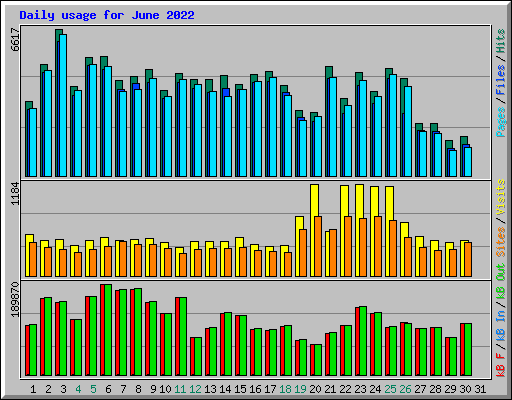 Daily usage for June 2022