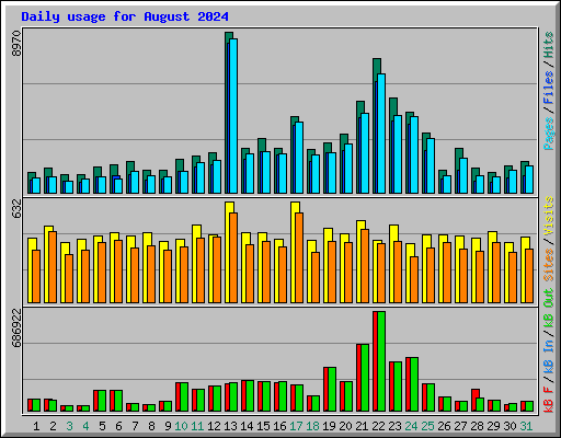 Daily usage for August 2024