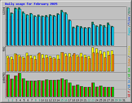 Daily usage for February 2025