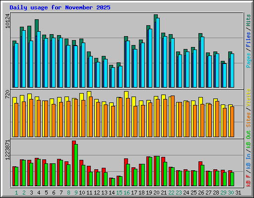 Daily usage for November 2025