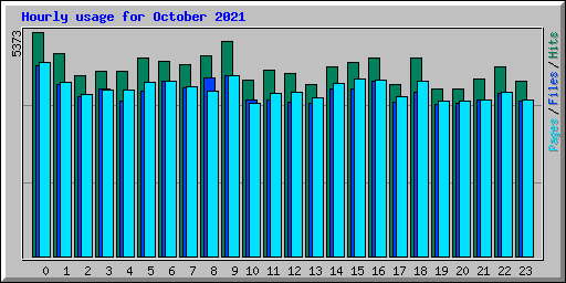 Hourly usage for October 2021