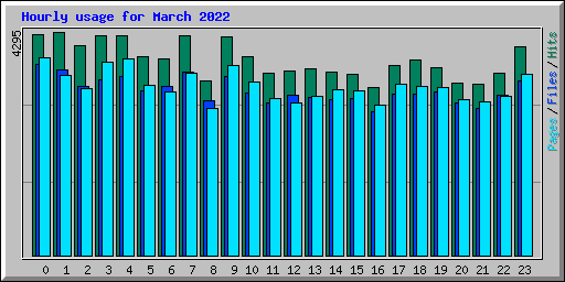 Hourly usage for March 2022