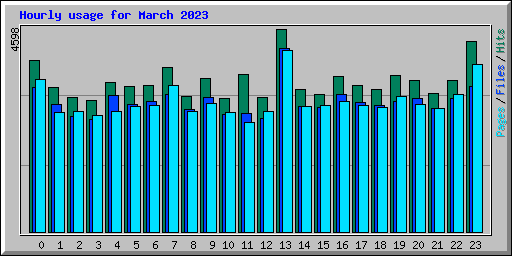 Hourly usage for March 2023