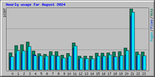 Hourly usage for August 2024