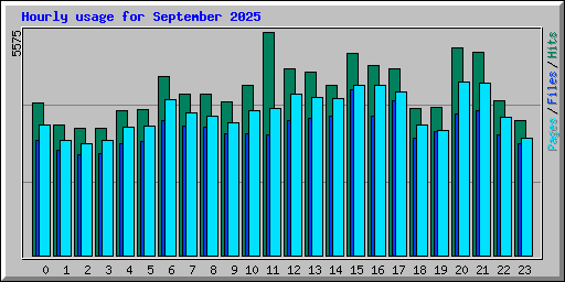 Hourly usage for September 2025