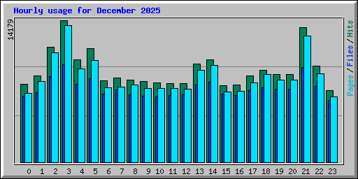 Hourly usage for December 2025
